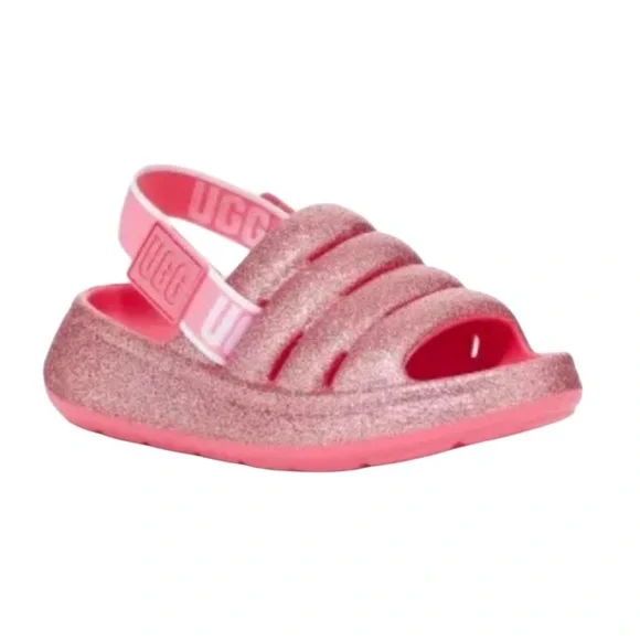 UGG Sport Yeah Pink Glitter Sandals - Picture 2 of 11